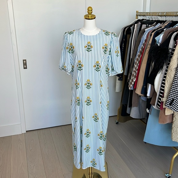 RHODE Wanda Dress Size XL Striped Floral Print Shopbop Exclusive Spring Summer - Picture 2 of 16